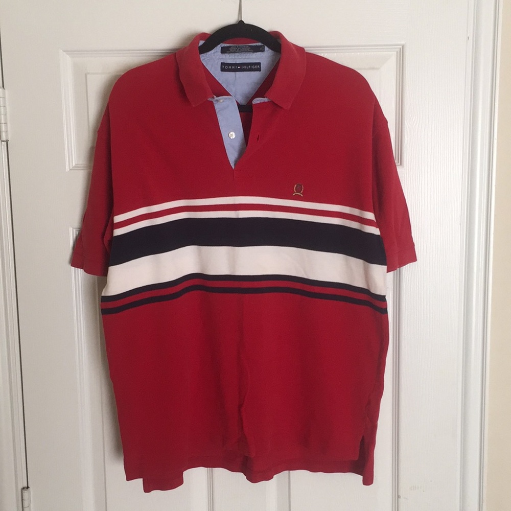 TOMMY HILFIGER *VNTG red polo XL